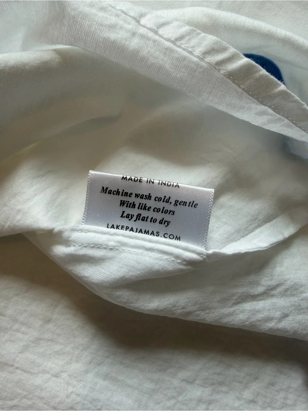 LAKE Pajamas Patio Dress White Blue Size Medium Scalloped - Picture 10 of 10